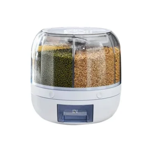 Dispenser Giratório Organizador de Alimentos com 6 Compartimentos para Grãos, Cereais Luxo
