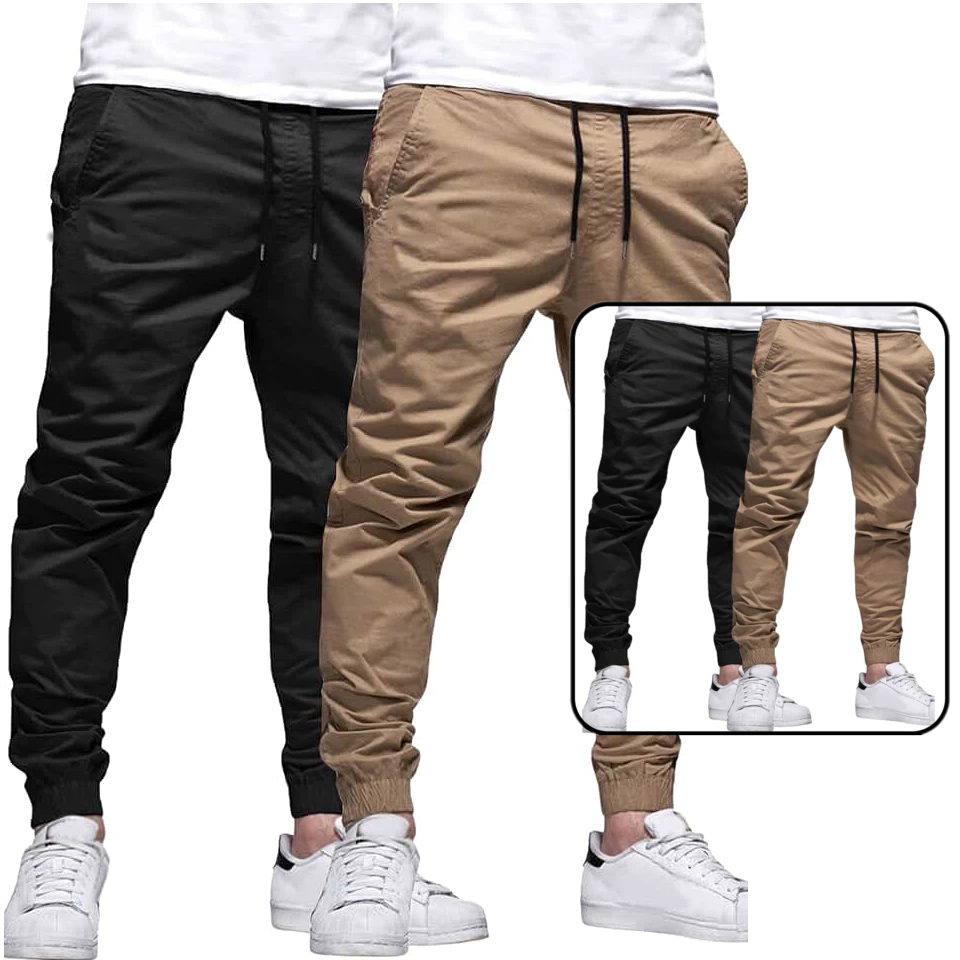 Calça Jogger Masculina Sarja ou jeans 4 bolsos com punho elástico streetwear varias cor - Image 2
