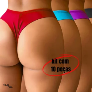 KIT 10 Calcinhas Empina Bumbum Fio Dental Duplo Conforto Sensual Sem Costura no Bumbum