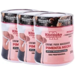 Kit 3 Gel Redutor De Medidas Pimenta Negra 200g - Combate Estrias e Celulite