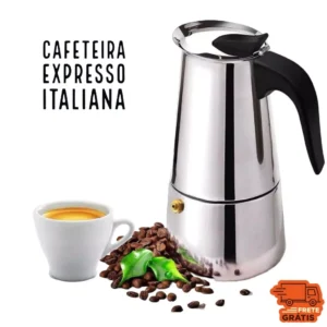 Maquina de Café Cafeteira Italiana 9 Xícaras Expresso e Moka Em Inox 4, 6 Xícaras