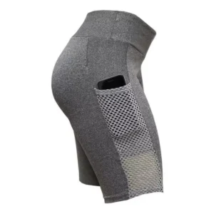 Bermuda Com Bolso de Tela Roupa De Malhar Feminina Fitness Ginástica