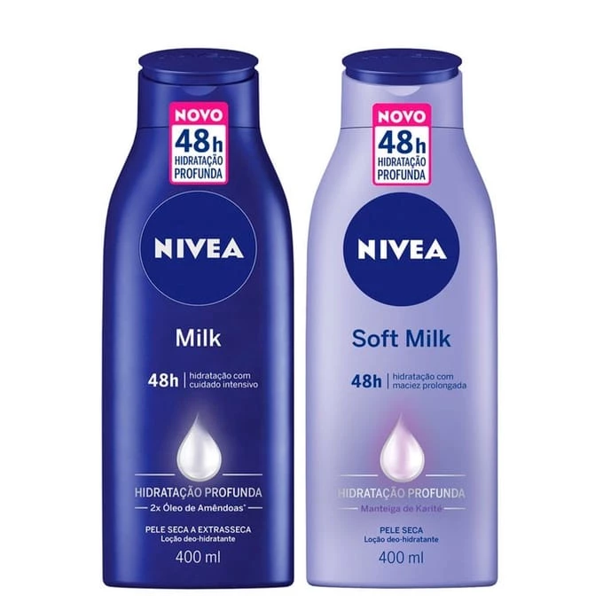 Kit 2 Und Creme Nivea Hidratante 400ml - Milk/Soft Milk