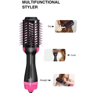 Escova Secadora Alisador Elétrica Quente Cabelo Com 3 Em1 Hair Styler