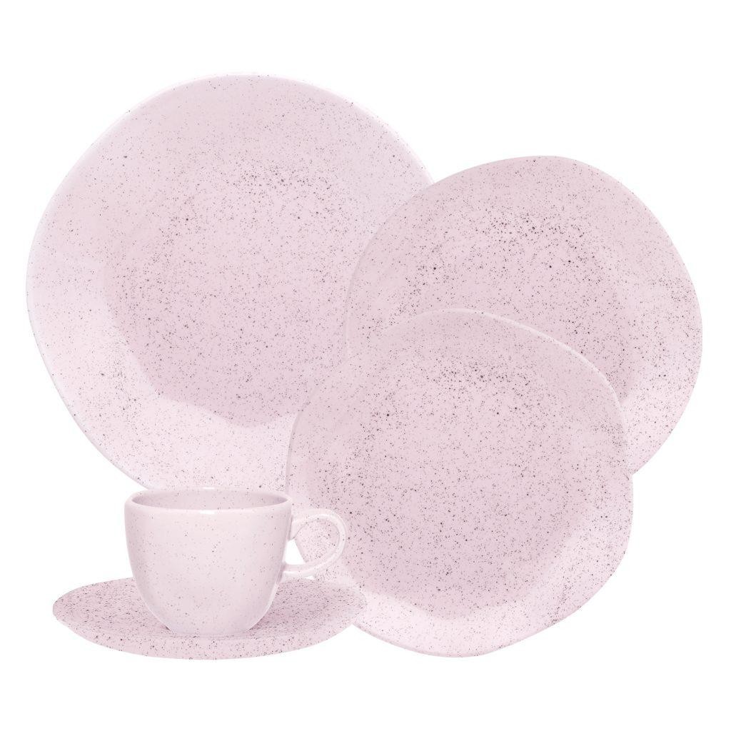 Jogo de Jantar 20 Peças Ryo Chá Pink Sand Porcelana Oxford