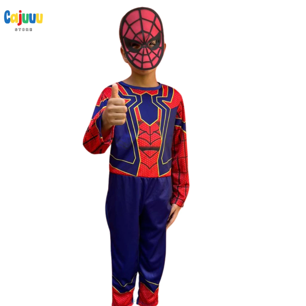 Fantasia Infantil Manga Longa Macacão Homem Aranha de Ferro Peter Parker Infantil - Image 2