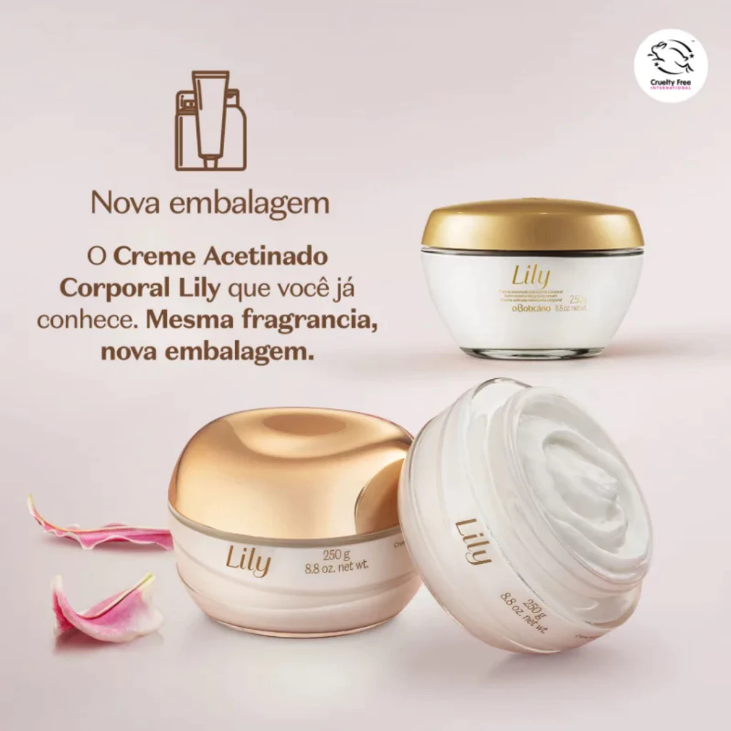Kit com 2 Cremes Acetinado Lily O Boticário 250g