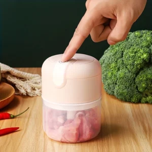 Mini Processador de Alimentos Elétrico Triturador De Alho Elétrico com 03 Lâminas Sem Fio USB Recarregável