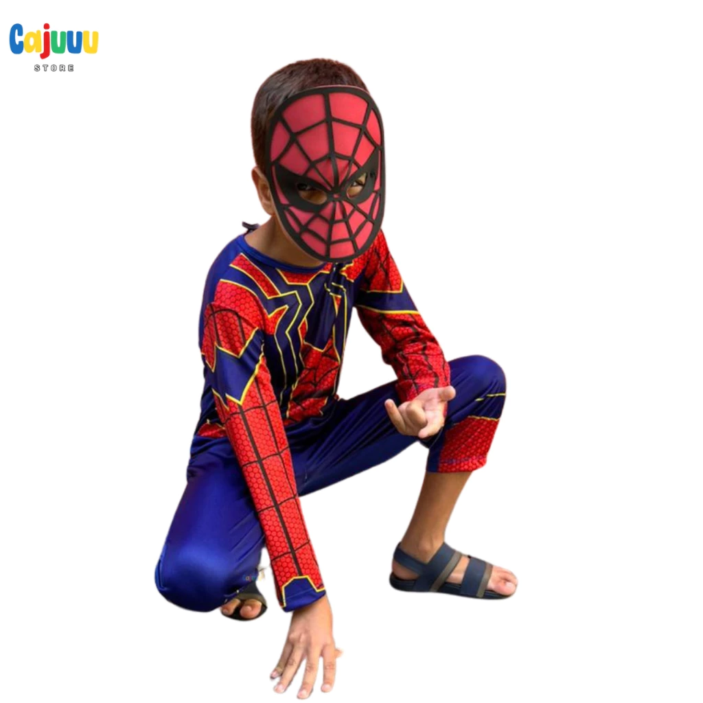 Fantasia Infantil Manga Longa Macacão Homem Aranha de Ferro Peter Parker Infantil - Image 3