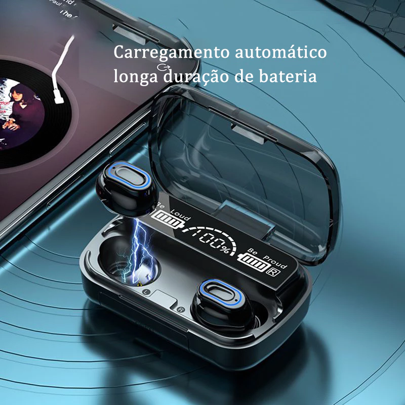 M10 Fone De Ouvido bluetooth 5.1 Com display Led Tws Touch Redução De Ruído À Prova D'água Sem Fio - Image 3