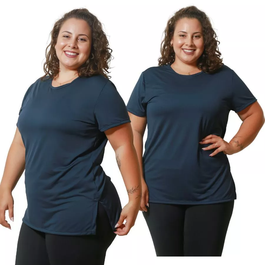 Blusa Dry fit Plus Size Feminina Roupa de Academia Até o G5 Tapa Bumbum Para Treino Curve - Image 3