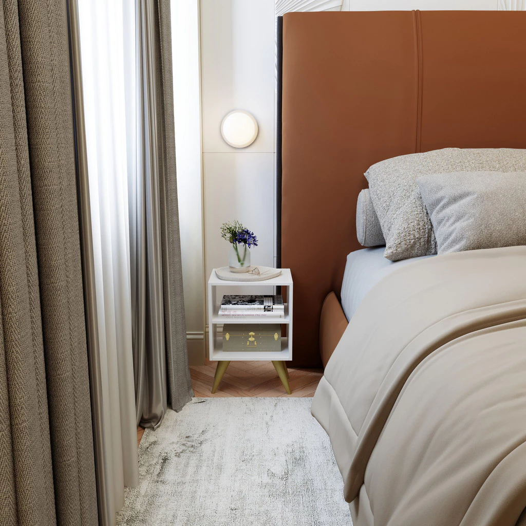 Kit 2 Mesa de Cabeceira Nicho Quarto Casal Decoração Retro Palma - Image 4