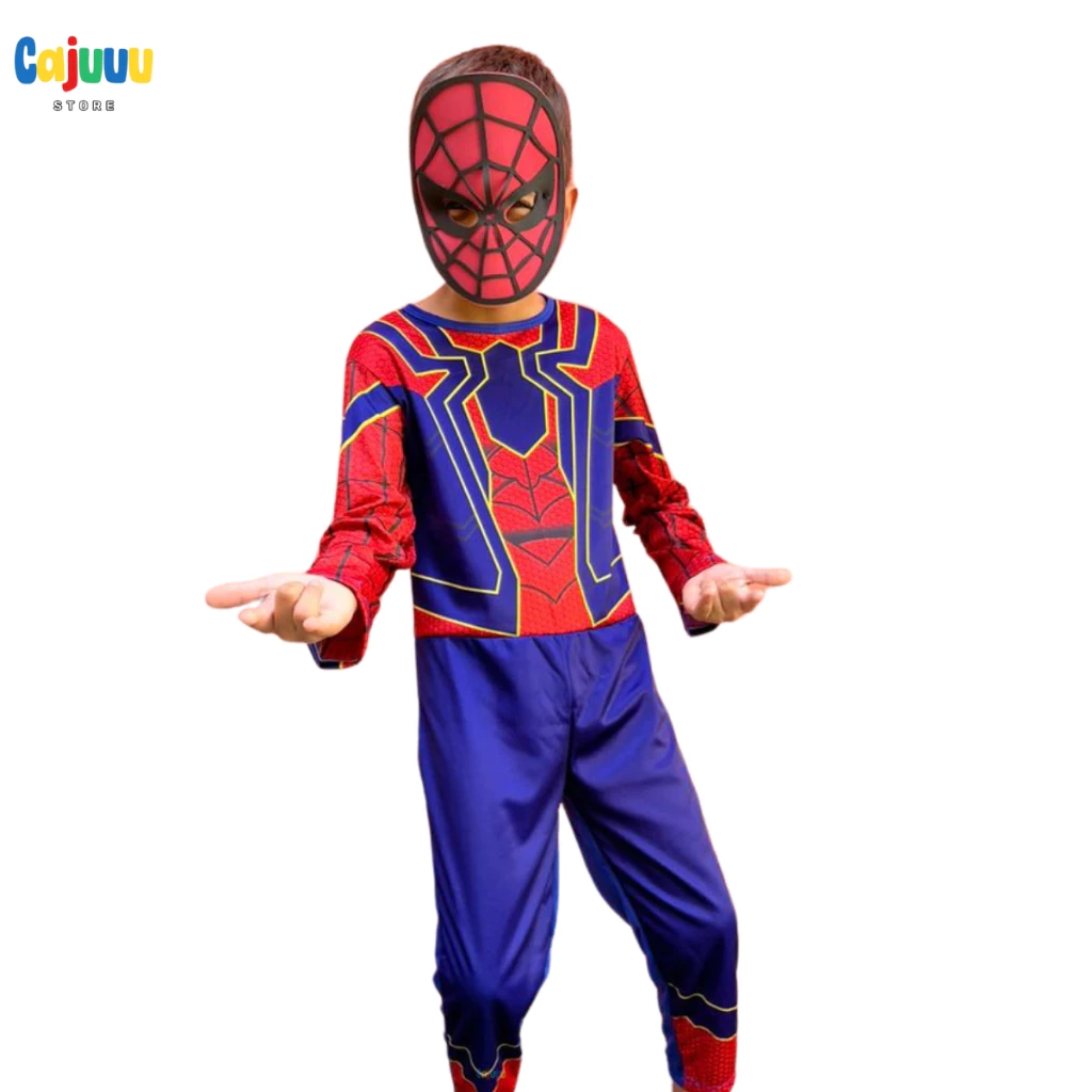 Fantasia Infantil Manga Longa Macacão Homem Aranha de Ferro Peter Parker Infantil - Image 5