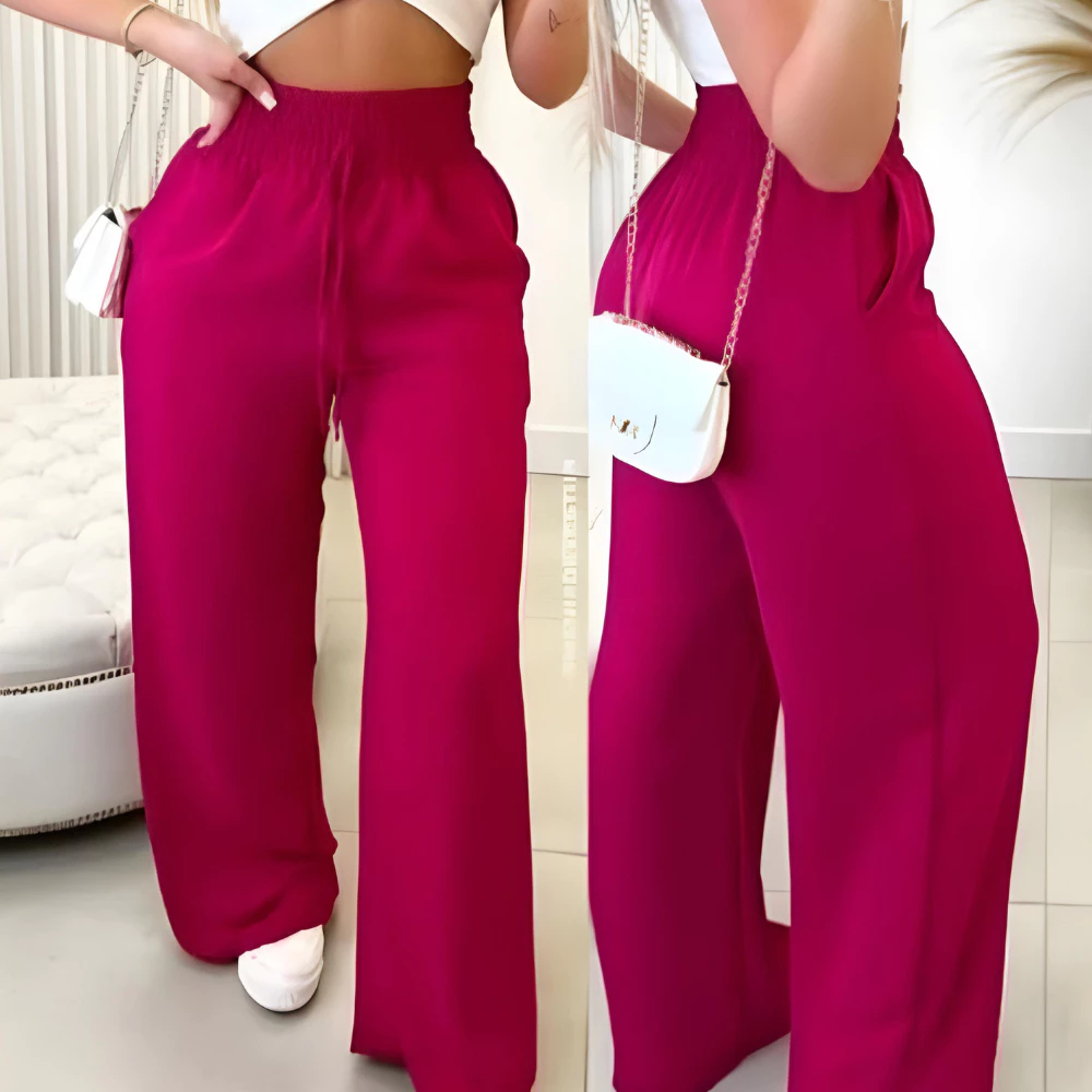 Calça Pantalona Feminina com Bolso Tecido Duna - Image 4