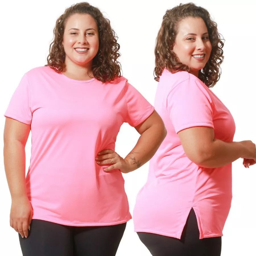 Blusa Dry fit Plus Size Feminina Roupa de Academia Até o G5 Tapa Bumbum Para Treino Curve - Image 6