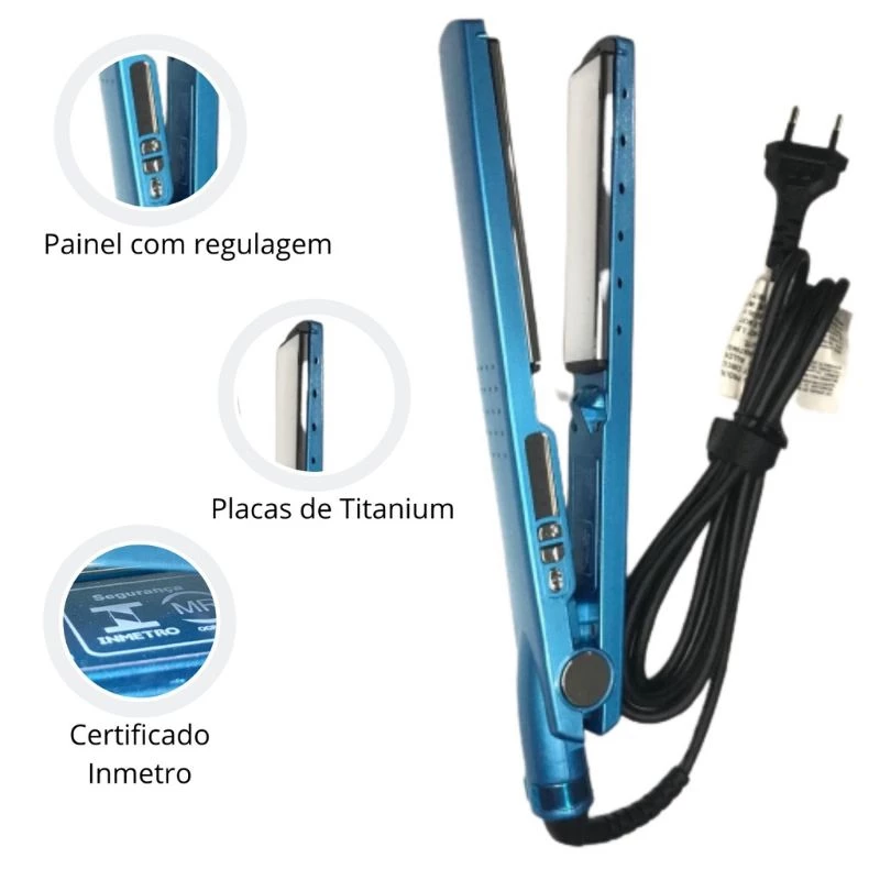 Chapinha Prancha Nano titanium 450°F Progressiva Profissional Display Digital Bivolt 110-220V - Image 7