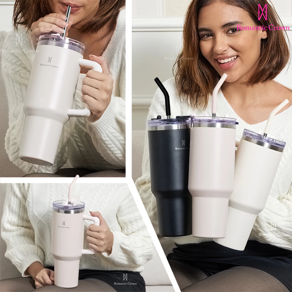 ROMANTIC CROWN Copo Térmico Inox Portátil 1200ml/1.2L Garrafa Térmica Inoxidável com Tampa e Canudo - Image 9
